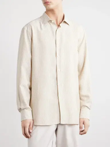 Zegna Striped Silk Shirt - Men | Thumbnail 3 Zegna Striped Silk Shirt - Men | Thumbnail 3