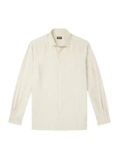 Zegna Striped Silk Shirt - Men | Thumbnail 1 Zegna Striped Silk Shirt - Men | Thumbnail 1