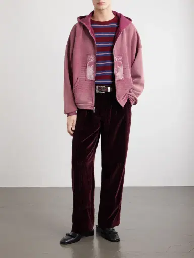 Enfants Riches Déprimés Tapered Pleated Striped Cotton-Velvet Trousers - Men | Thumbnail 2 Enfants Riches Déprimés Tapered Pleated Striped Cotton-Velvet Trousers - Men | Thumbnail 2