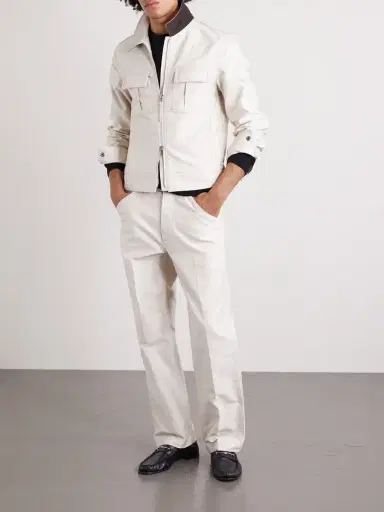 Tom Ford Straight-Leg Cotton-Satin Trousers - Men | Thumbnail 2 Tom Ford Straight-Leg Cotton-Satin Trousers - Men | Thumbnail 2