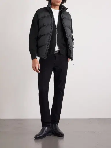 Tom Ford Leather-Trimmed Merino Wool Cardigan - Men | Thumbnail 2 Tom Ford Leather-Trimmed Merino Wool Cardigan - Men | Thumbnail 2
