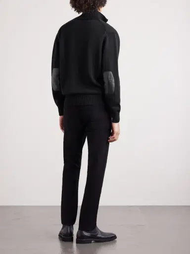 Tom Ford Leather-Trimmed Merino Wool Cardigan - Men | Thumbnail 4 Tom Ford Leather-Trimmed Merino Wool Cardigan - Men | Thumbnail 4