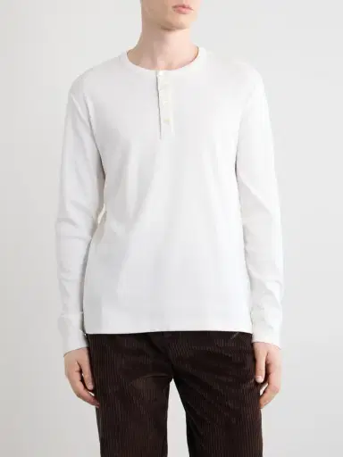 Burberry Logo-Embroidered Ribbed Cotton-Blend Jersey T-Shirt - Men | Thumbnail 3 Burberry Logo-Embroidered Ribbed Cotton-Blend Jersey T-Shirt - Men | Thumbnail 3