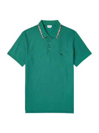 Burberry Logo-Embroidered Checked Cotton-Piqué Polo Shirt - Men | Thumbnail 1 Burberry Logo-Embroidered Checked Cotton-Piqué Polo Shirt - Men | Thumbnail 1