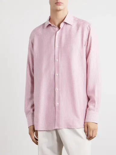 Zegna Striped Silk Shirt - Men | Thumbnail 3 Zegna Striped Silk Shirt - Men | Thumbnail 3