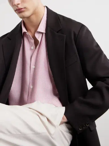 Zegna Striped Silk Shirt - Men | Thumbnail 6 Zegna Striped Silk Shirt - Men | Thumbnail 6