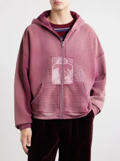 Enfants Riches Déprimés Rock / Paper / Scissors II Distressed Printed Cotton-Jersey Zip-Up Hoodie - Men | Thumbnail 3 Enfants Riches Déprimés Rock / Paper / Scissors II Distressed Printed Cotton-Jersey Zip-Up Hoodie - Men | Thumbnail 3