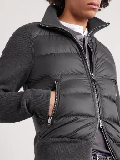 Tom Ford Slim-Fit Leather-Trimmed Quilted Shell and Wool Down Jacket - Men | Thumbnail 5 Tom Ford Slim-Fit Leather-Trimmed Quilted Shell and Wool Down Jacket - Men | Thumbnail 5