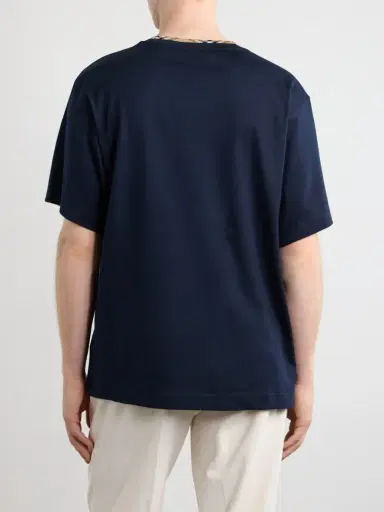 Burberry Logo-Embroidered Checked Cotton-Jersey T-Shirt - Men | Thumbnail 4 Burberry Logo-Embroidered Checked Cotton-Jersey T-Shirt - Men | Thumbnail 4