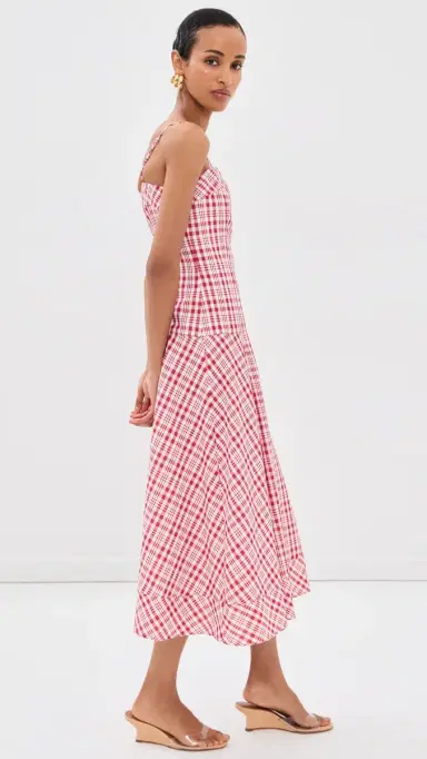 Rosie Assoulin Drop Me A Note Dress Red Plaid | Thumbnail 4 Rosie Assoulin Drop Me A Note Dress Red Plaid | Thumbnail 4