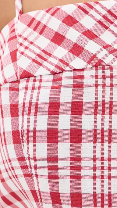 Rosie Assoulin Drop Me A Note Dress Red Plaid | Thumbnail 6 Rosie Assoulin Drop Me A Note Dress Red Plaid | Thumbnail 6