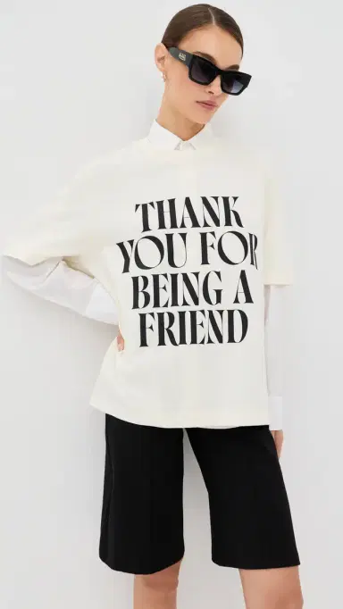 AMI Boxy Fit Friend T-Shirt Blanc Creme | Thumbnail 3 AMI Boxy Fit Friend T-Shirt Blanc Creme | Thumbnail 3