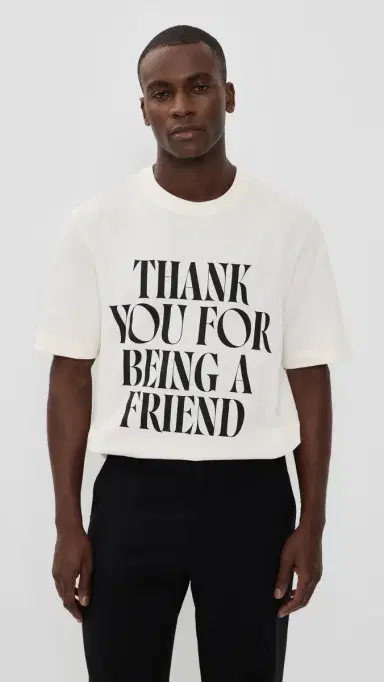 AMI Boxy Fit Friend T-Shirt Blanc Creme | Thumbnail 4 AMI Boxy Fit Friend T-Shirt Blanc Creme | Thumbnail 4