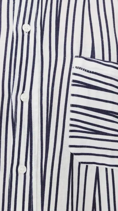 Orlebar Brown Grasmoor Linen Crossover Stripe Shirt White and/Night Iris | Thumbnail 6 Orlebar Brown Grasmoor Linen Crossover Stripe Shirt White and/Night Iris | Thumbnail 6