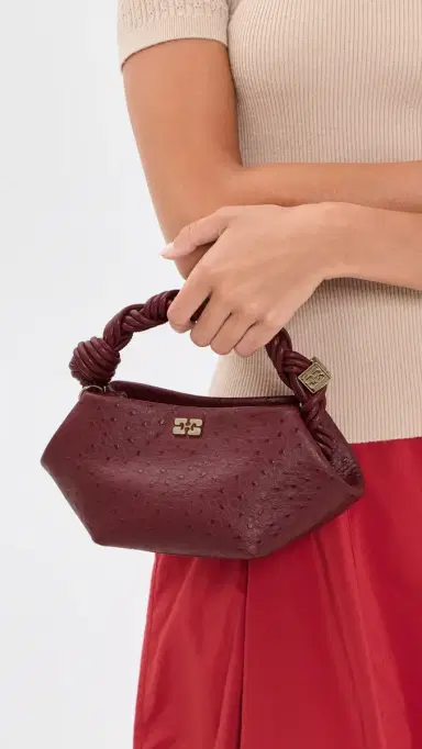 Ganni Bou Mini Ostrich Bag Brick Red One Size | Thumbnail 3 Ganni Bou Mini Ostrich Bag Brick Red One Size | Thumbnail 3