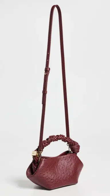 Ganni Bou Mini Ostrich Bag Brick Red One Size | Thumbnail 4 Ganni Bou Mini Ostrich Bag Brick Red One Size | Thumbnail 4