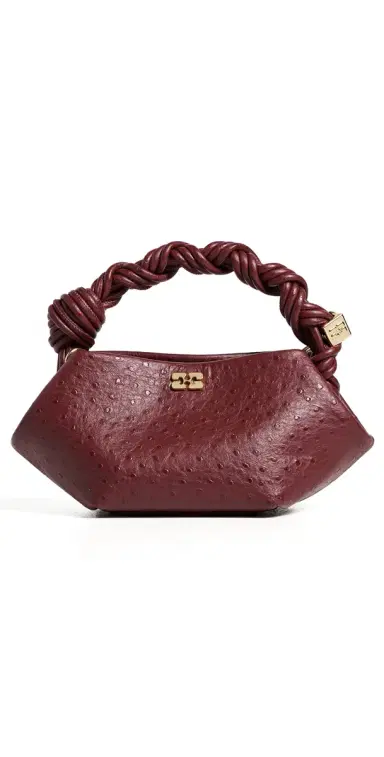 Ganni Bou Mini Ostrich Bag Brick Red One Size | Thumbnail 1 Ganni Bou Mini Ostrich Bag Brick Red One Size | Thumbnail 1