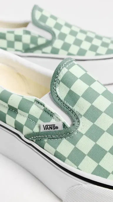 Vans Classic Slip On Stackform Unisex Sneakers Check Dusty Mint/Mint Shadow | Thumbnail 6 Vans Classic Slip On Stackform Unisex Sneakers Check Dusty Mint/Mint Shadow | Thumbnail 6