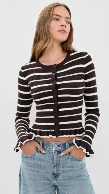Seven Wonders Donna Knit Blouse Chocolate/Cream | Thumbnail 2 Seven Wonders Donna Knit Blouse Chocolate/Cream | Thumbnail 2
