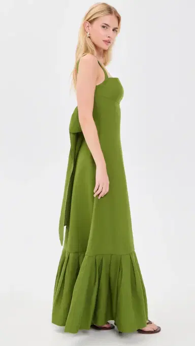 Couper argaret Tie-Back Gown Olive | Thumbnail 4 Couper argaret Tie-Back Gown Olive | Thumbnail 4