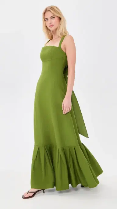 Couper argaret Tie-Back Gown Olive | Thumbnail 5 Couper argaret Tie-Back Gown Olive | Thumbnail 5