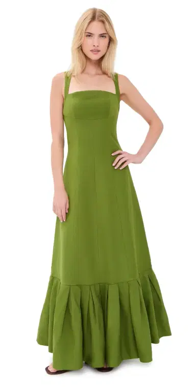 Couper argaret Tie-Back Gown Olive | Thumbnail 1 Couper argaret Tie-Back Gown Olive | Thumbnail 1