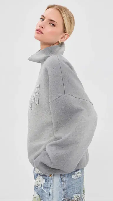Acne Studios Funnel Neck Sweatshirt Grey Melange L | Thumbnail 4 Acne Studios Funnel Neck Sweatshirt Grey Melange L | Thumbnail 4