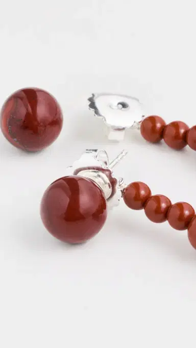 Dévé Mini Calanques Earrings Red Jasper One Size | Thumbnail 4 Dévé Mini Calanques Earrings Red Jasper One Size | Thumbnail 4
