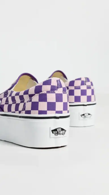 Vans Classic Slip On Stackform Sneakers Checkerboard Pale Pink/Purple M 5.5/ W 7 | Thumbnail 4 Vans Classic Slip On Stackform Sneakers Checkerboard Pale Pink/Purple M 5.5/ W 7 | Thumbnail 4