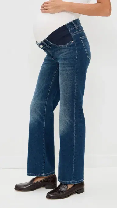 DL1961 Karmine Refined Wide Leg High Rise Maternity Jeans Clearwater (Highluxe) | Thumbnail 4 DL1961 Karmine Refined Wide Leg High Rise Maternity Jeans Clearwater (Highluxe) | Thumbnail 4