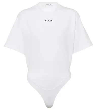 Alaïa Alaïa Fluid cotton jersey bodysuit | Thumbnail 1 Alaïa Alaïa Fluid cotton jersey bodysuit | Thumbnail 1