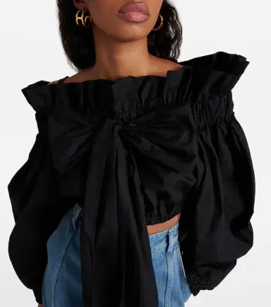 Patou Bow-detail ruffled cotton crop top | Thumbnail 4 Patou Bow-detail ruffled cotton crop top | Thumbnail 4