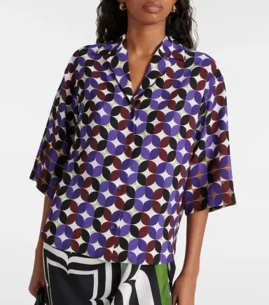 Dries Van Noten Printed crêpe bowling shirt | Thumbnail 3 Dries Van Noten Printed crêpe bowling shirt | Thumbnail 3
