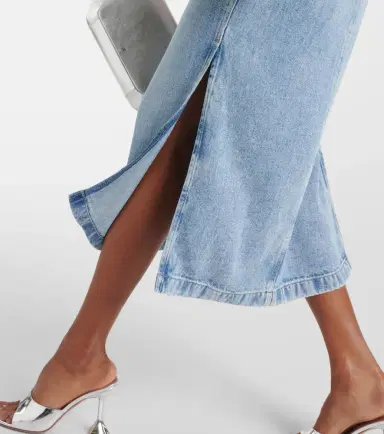 7 For All Mankind High-rise denim midi skirt | Thumbnail 4 7 For All Mankind High-rise denim midi skirt | Thumbnail 4