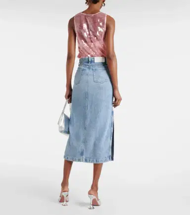 7 For All Mankind High-rise denim midi skirt | Thumbnail 5 7 For All Mankind High-rise denim midi skirt | Thumbnail 5