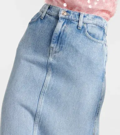 7 For All Mankind High-rise denim midi skirt | Thumbnail 7 7 For All Mankind High-rise denim midi skirt | Thumbnail 7