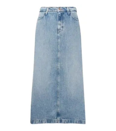 7 For All Mankind High-rise denim midi skirt | Thumbnail 1 7 For All Mankind High-rise denim midi skirt | Thumbnail 1
