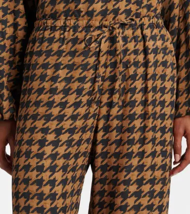 Dries Van Noten Houndstooth satin straight pants | Thumbnail 3 Dries Van Noten Houndstooth satin straight pants | Thumbnail 3