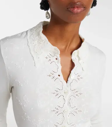 Magda Butrym Embroidered cotton-blend bodysuit | Thumbnail 3 Magda Butrym Embroidered cotton-blend bodysuit | Thumbnail 3