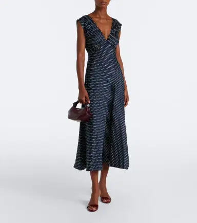DÔEN Dôen Tahlia polka dot silk-blend midi dress | Thumbnail 2 DÔEN Dôen Tahlia polka dot silk-blend midi dress | Thumbnail 2