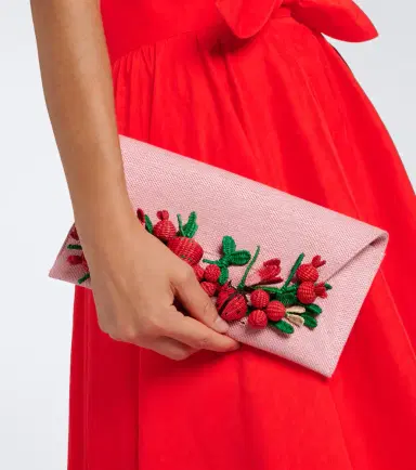 Aquazzura Botanica appliqué raffia clutch | Thumbnail 5 Aquazzura Botanica appliqué raffia clutch | Thumbnail 5
