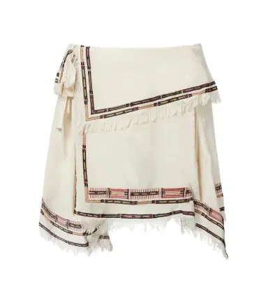 Isabel Marant Feriel embroidered fringed silk wrap skirt | Thumbnail 1 Isabel Marant Feriel embroidered fringed silk wrap skirt | Thumbnail 1