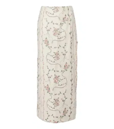 Agua by Agua Bendita Lirica floral embroidered linen maxi skirt | Thumbnail 1 Agua by Agua Bendita Lirica floral embroidered linen maxi skirt | Thumbnail 1