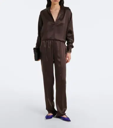 Tom Ford Silk satin straight pants | Thumbnail 2 Tom Ford Silk satin straight pants | Thumbnail 2