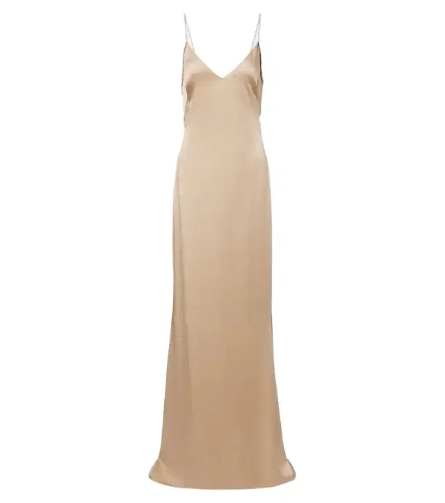 Embellished satin gown Embellished satin gown