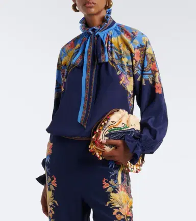 Etro Floral tie-neck silk habotai blouse | Thumbnail 3 Etro Floral tie-neck silk habotai blouse | Thumbnail 3