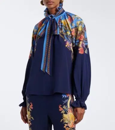 Etro Floral tie-neck silk habotai blouse | Thumbnail 5 Etro Floral tie-neck silk habotai blouse | Thumbnail 5