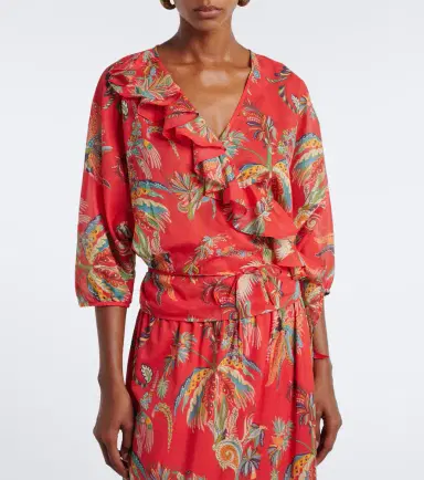 Etro Floral cotton wrap top | Thumbnail 5 Etro Floral cotton wrap top | Thumbnail 5