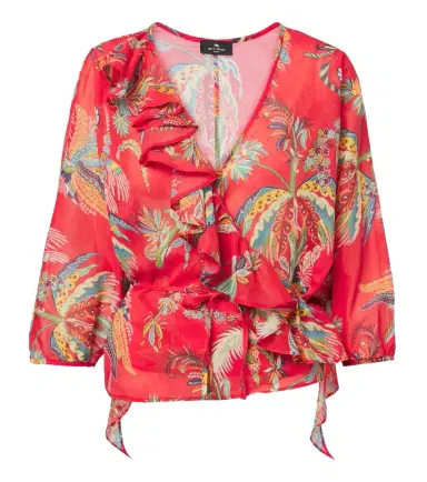 Etro Floral cotton wrap top | Thumbnail 1 Etro Floral cotton wrap top | Thumbnail 1