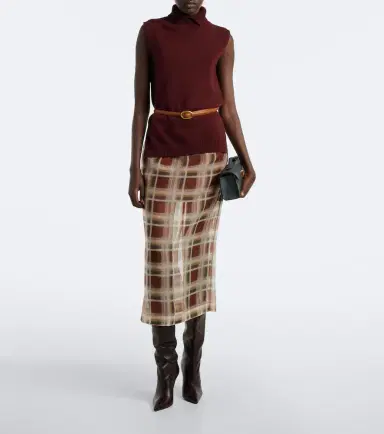 Frame Check silk midi skirt | Thumbnail 4 Frame Check silk midi skirt | Thumbnail 4
